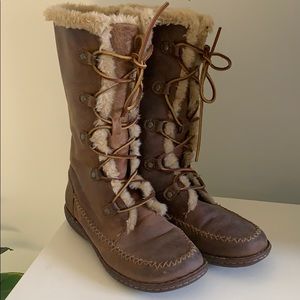 b.o.c. | leather furry boots size 8 / 7.5